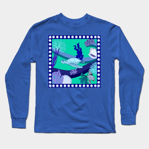 Underwater world Long Sleeve T-Shirt by ElleNico Art & Design